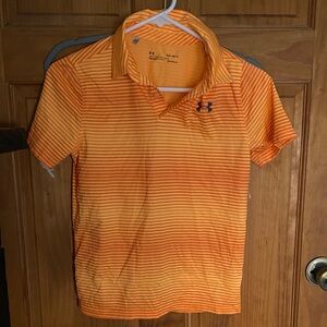 Under Armour Kids Polo in Vibrant Orange Stripes
